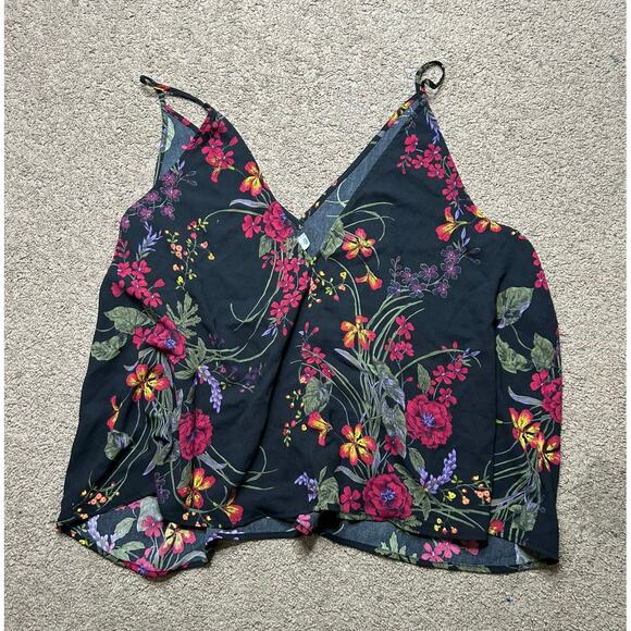 Women’s size 3X BP. Black floral v-neck tank top dressy blouse multicolor - Picture 5 of 5
